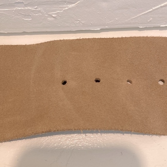 Garugliers 3” Tan Weathered Leather Belt Italy Medium - Picture 9 of 11